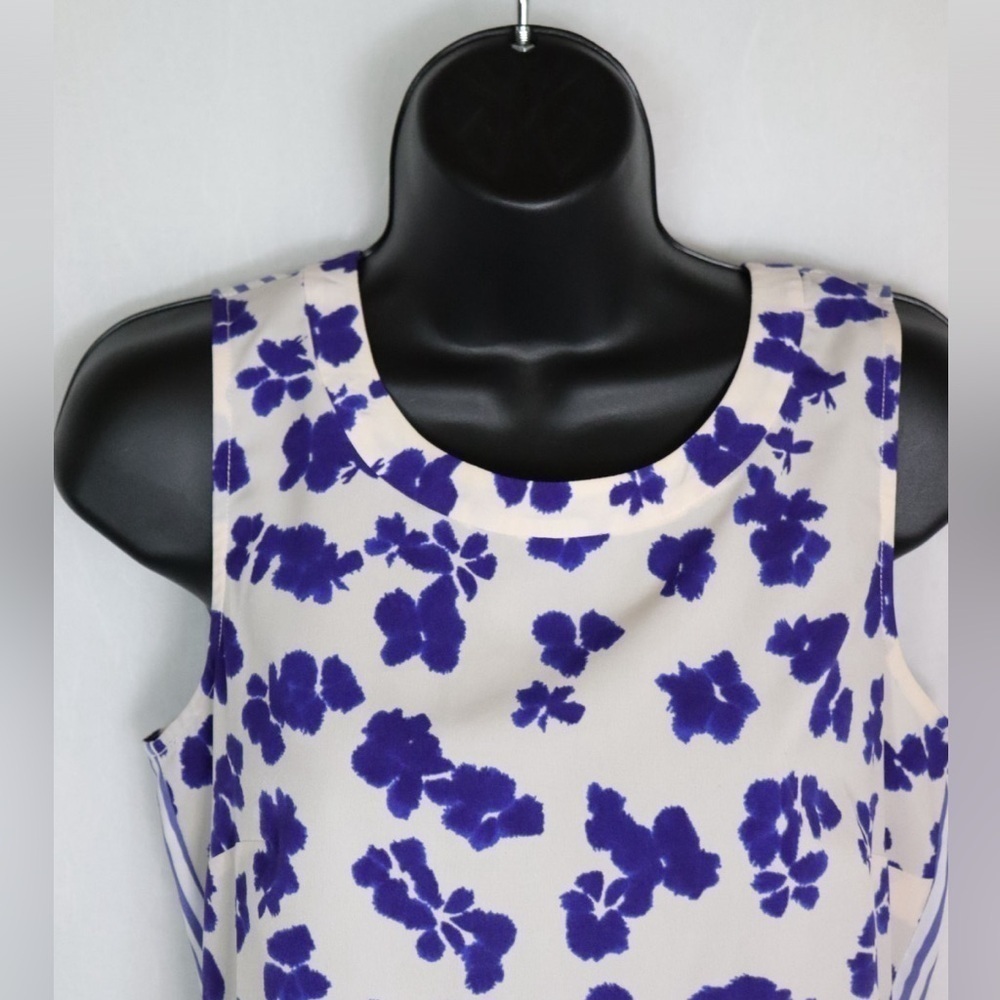 CABI Floral Striped Blouse Style 5357 - Picture 4 of 16